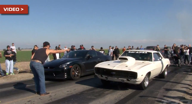 COOL: Nissan GT-R tunat versus All-American Muscle